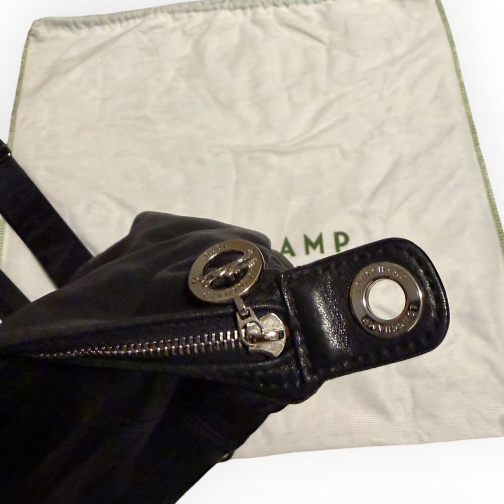 Longchamp Black Leather Top-Handle Satchel with Removable Strap - Picture 9 of 12